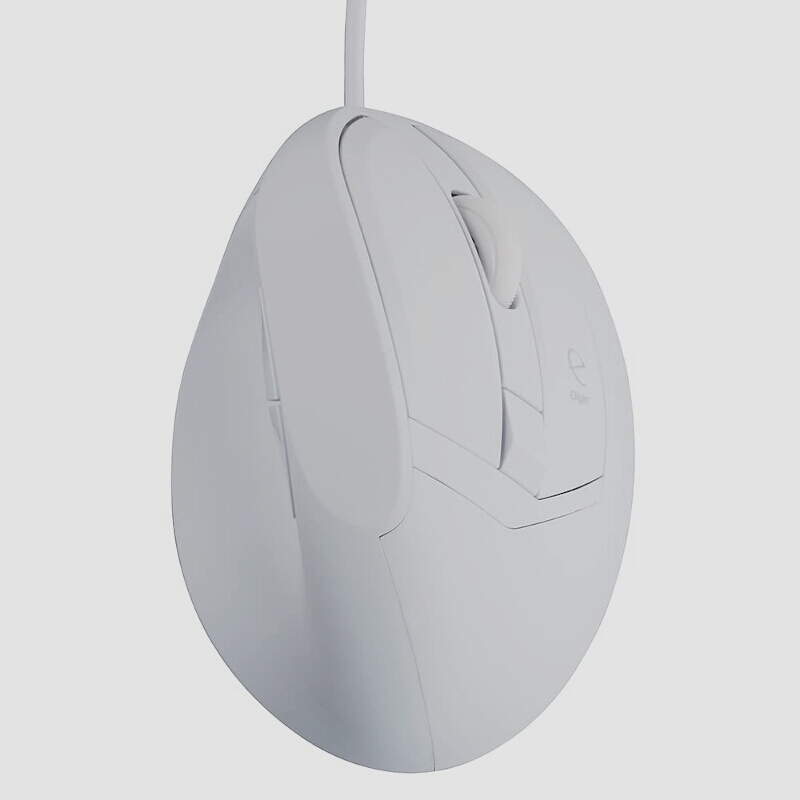 送料無料★Digio2 エルゴノミクス マウス 5ボタン BlueLED ホワイト Z2960_画像1