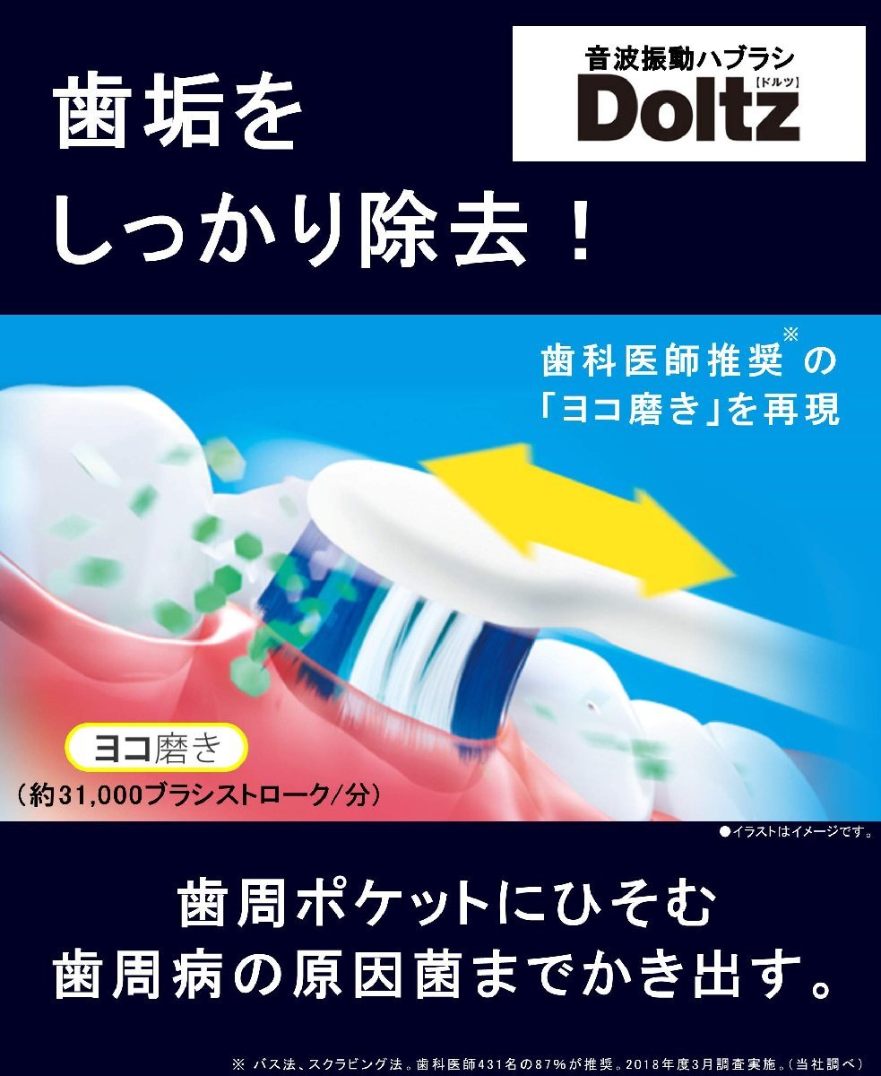 送料無料★パナソニック 電動歯ブラシ ドルツ 青 EW-DL36-A_画像2