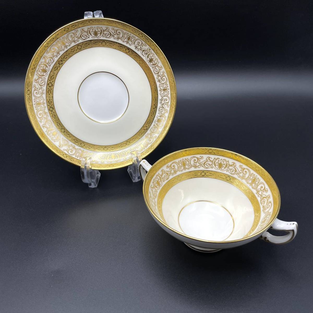 ◇豪華装飾 特注品◇ ミントン×コラモア キャビネットカップソーサー