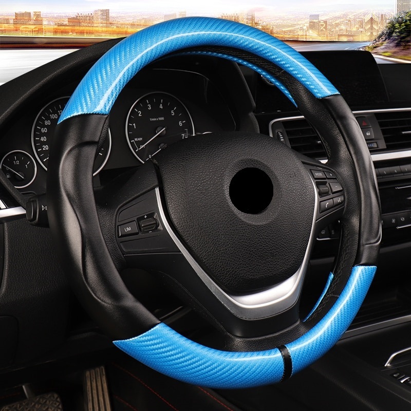 ハンドルカバー ステアリングカバー ランドクルーザー 150系 プラド トヨタ レザー カーボン調 選べる4色 DERMAY J_画像4