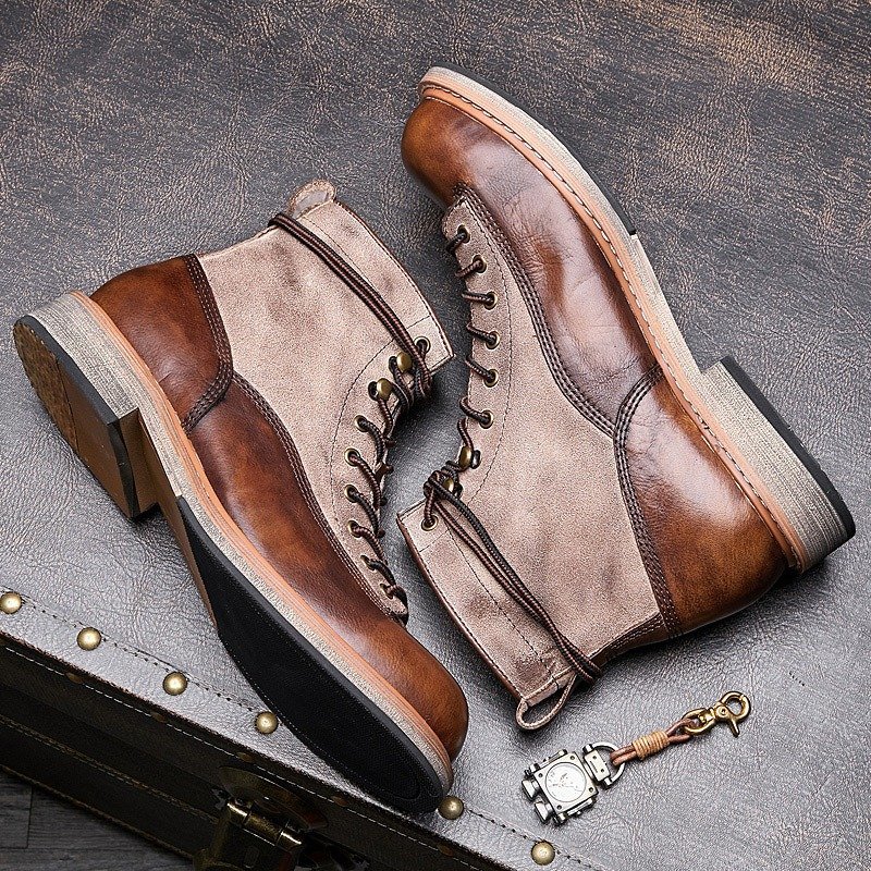ZPT122* new goods boots men's original leather short boots feeling of luxury Work boots military boots men's shoes engineer boots . slide 24~27cm