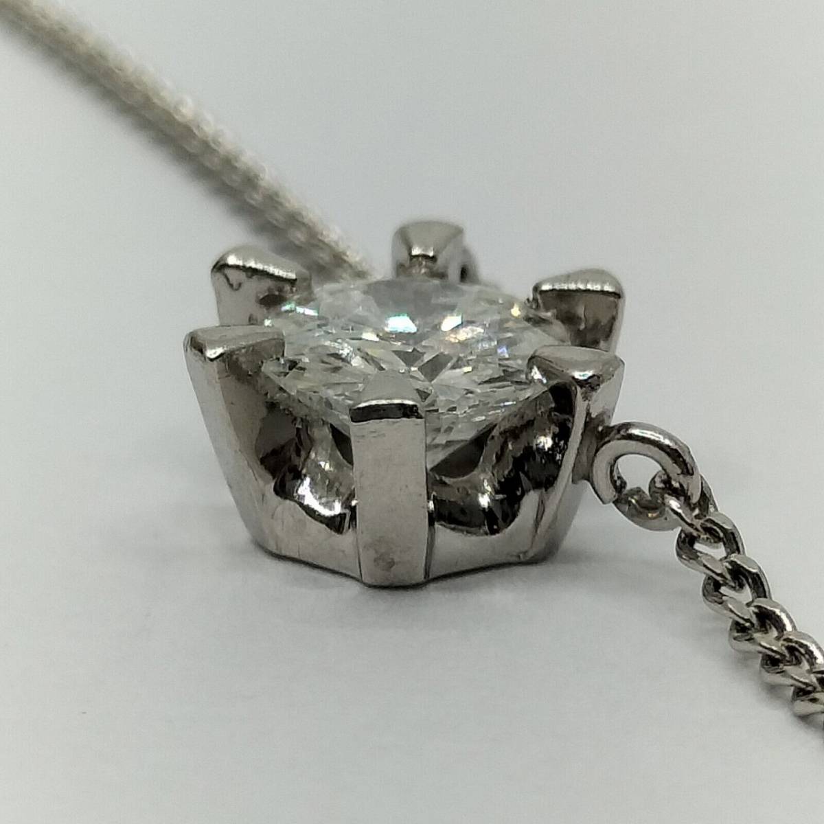 一粒 ダイヤモンド ネックレス 天然ダイヤモンド 大粒 0.4ct 新品仕上
