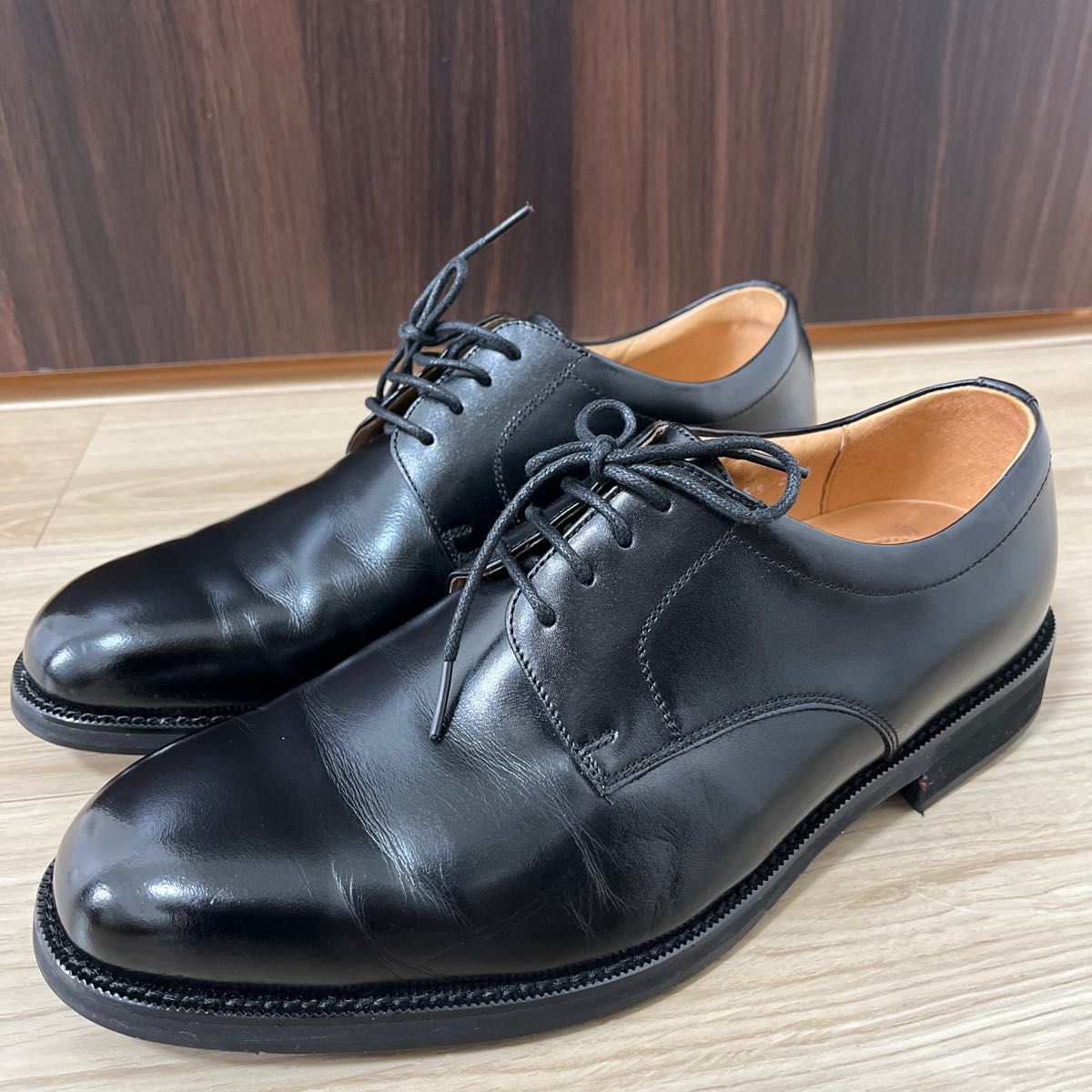 美品 Hush Puppies 大塚製靴 シボ革 プレーントゥ 革靴25.5cm 美品 Hush Puppies OTSUKA 日本製 本革ビジネスシューズ25 5