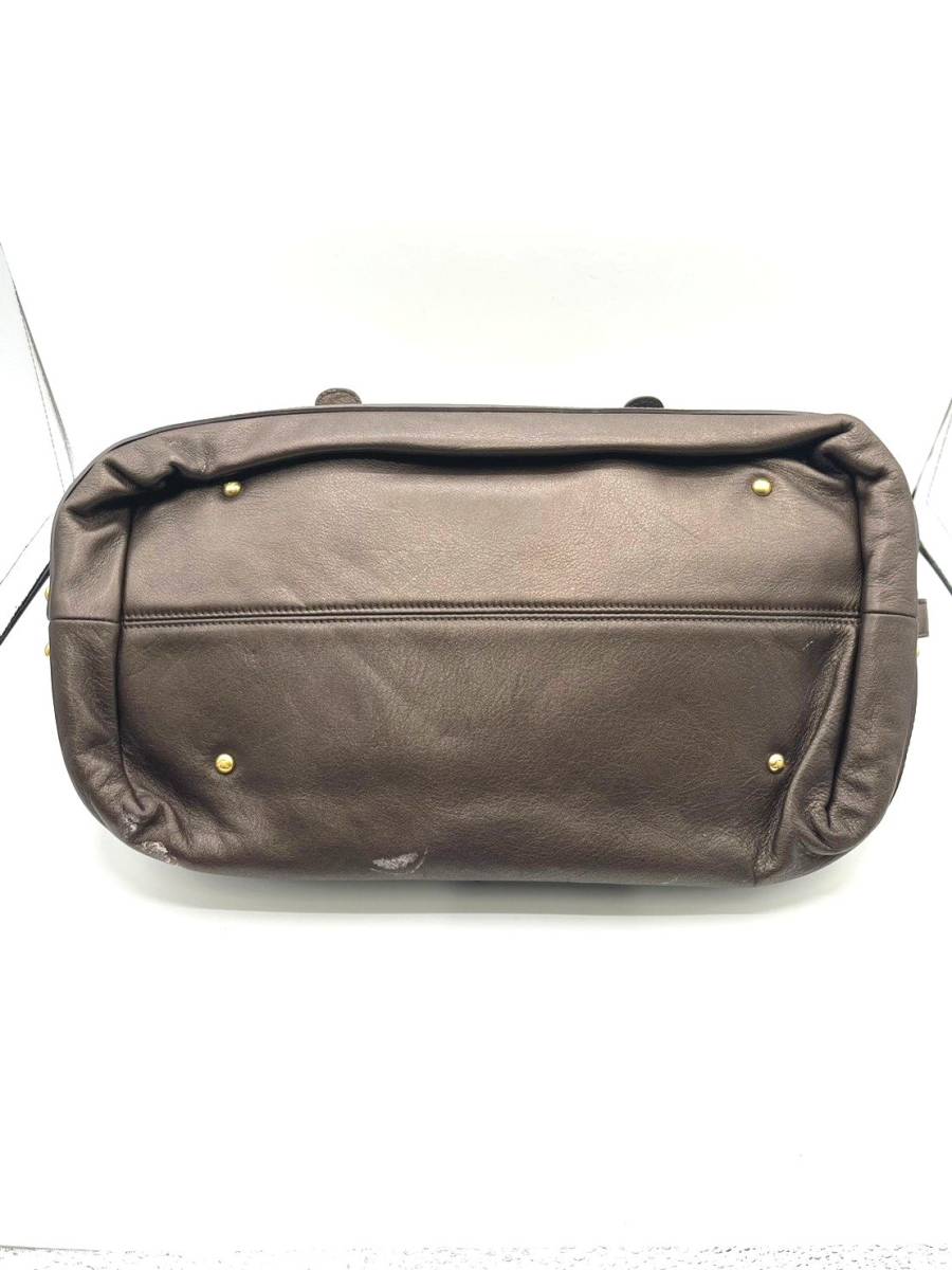Emporio Armani エンポリオ アルマーニ オールレザーボストンバッグ アルマーニ 茶 ブラウン 本革 トラベルバッグ 本皮 ゴルフ