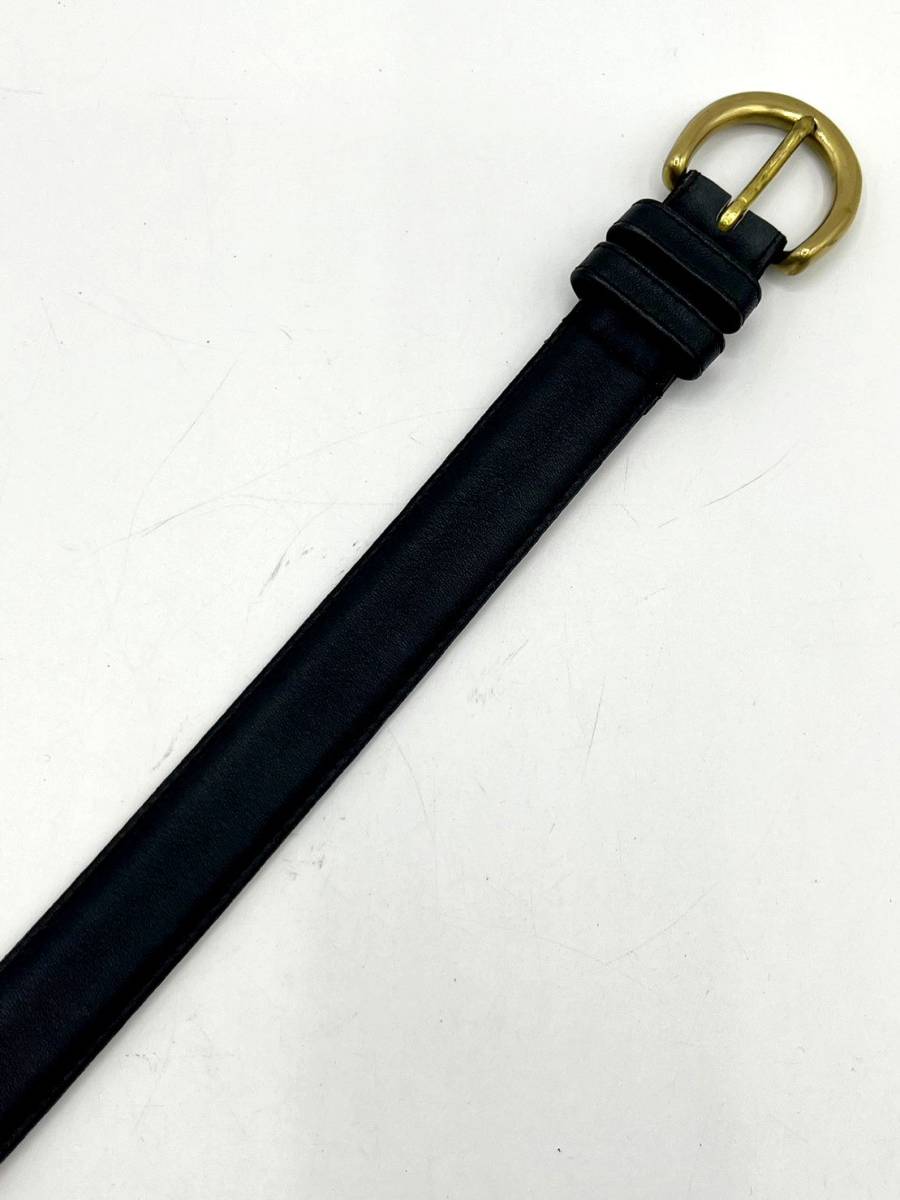 COACH コーチ レザーベルト ブラック×ブラウン ゴールド金具 レディース 全長79.5 幅2.5 サイズ59~69