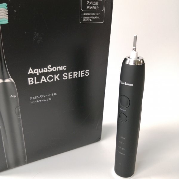AquaSonic BLACK SERIES электрический зубная щетка чёрный aqua Sonic отбеливание массаж зуб . удаление ультразвук motor [USED товар ] 02 02694