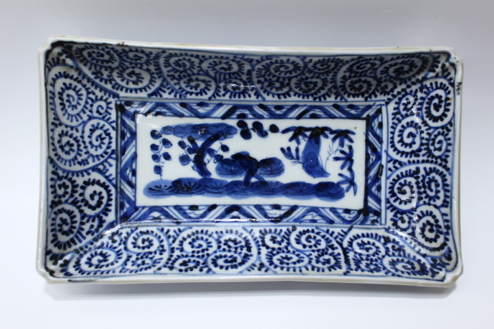 d972 旧家蔵出品 古美術品 時代物 江戸時代 古伊万里 染付蛸唐草