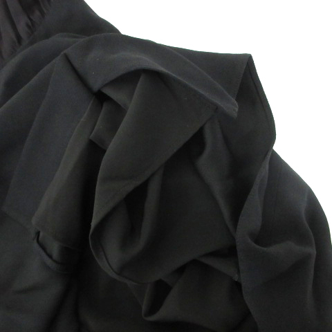 * прекрасный товар * Emporio Armani EMPORIO ARMANI One-piece колено длина платье переключатель шелк .. чувство воротник дизайн чёрный черный размер 38 XS соответствует 
