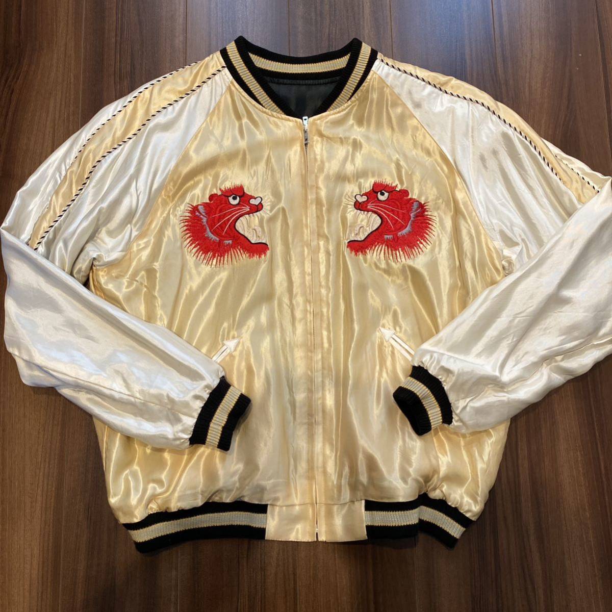 希少サイズ XXL テーラー東洋 スカジャン レッド タイガー ゴールド