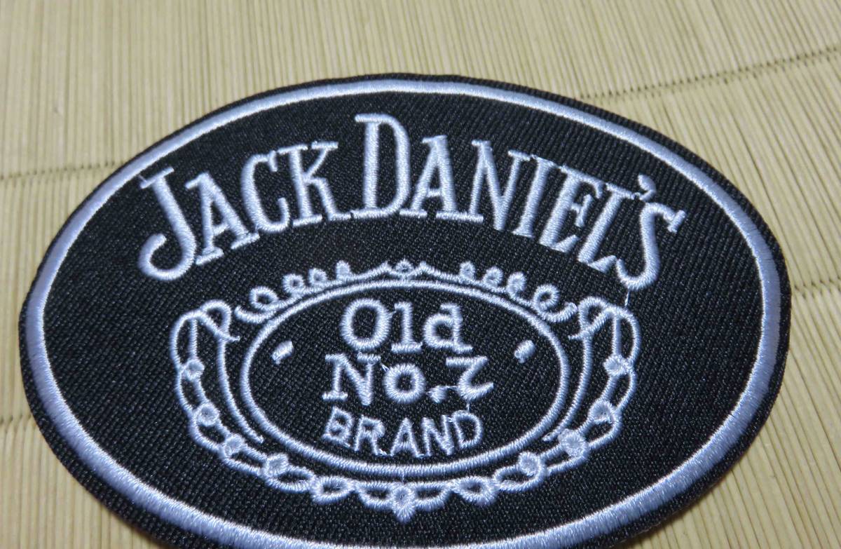 黒（楕円形）◆新品ジャックダニエル Jack Daniel's刺繍ワッペン