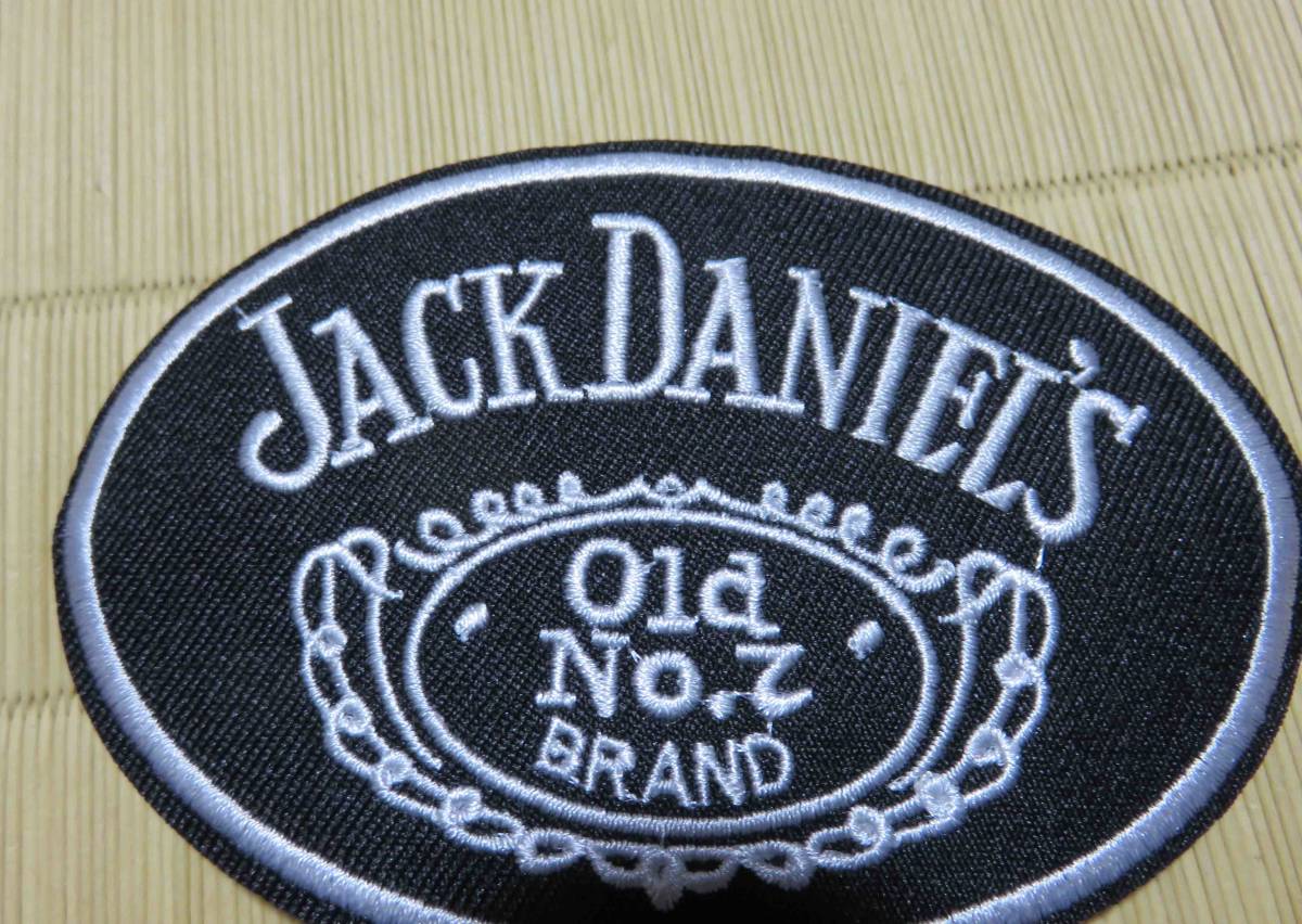 黒（楕円形）◆新品ジャックダニエル Jack Daniel's刺繍ワッペン