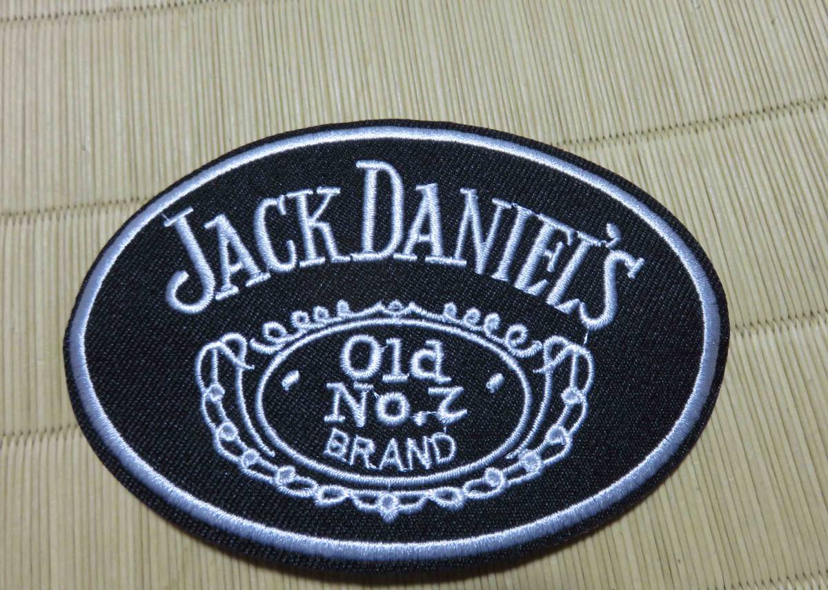 黒（楕円形）◆新品ジャックダニエル Jack Daniel's刺繍ワッペン