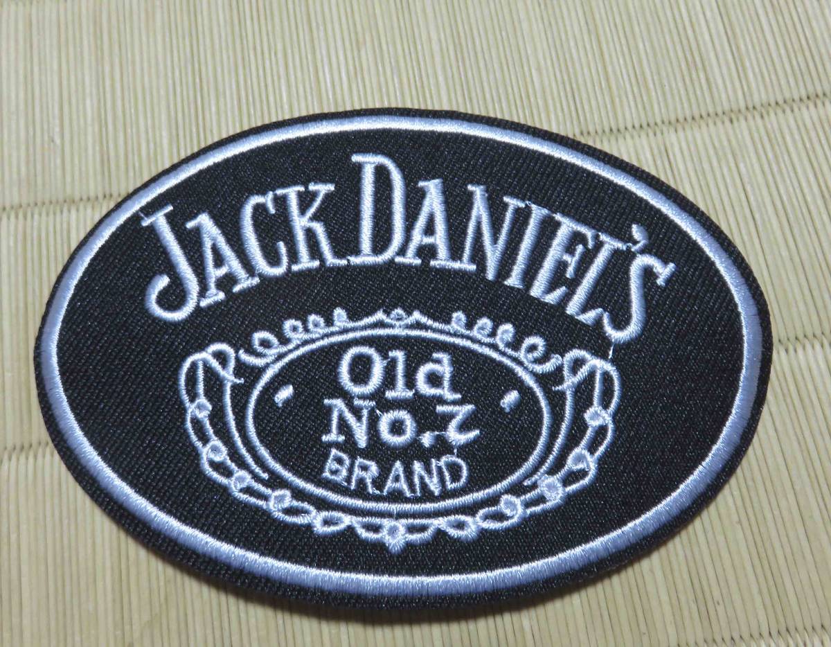 黒（楕円形）◆新品ジャックダニエル Jack Daniel's刺繍ワッペン