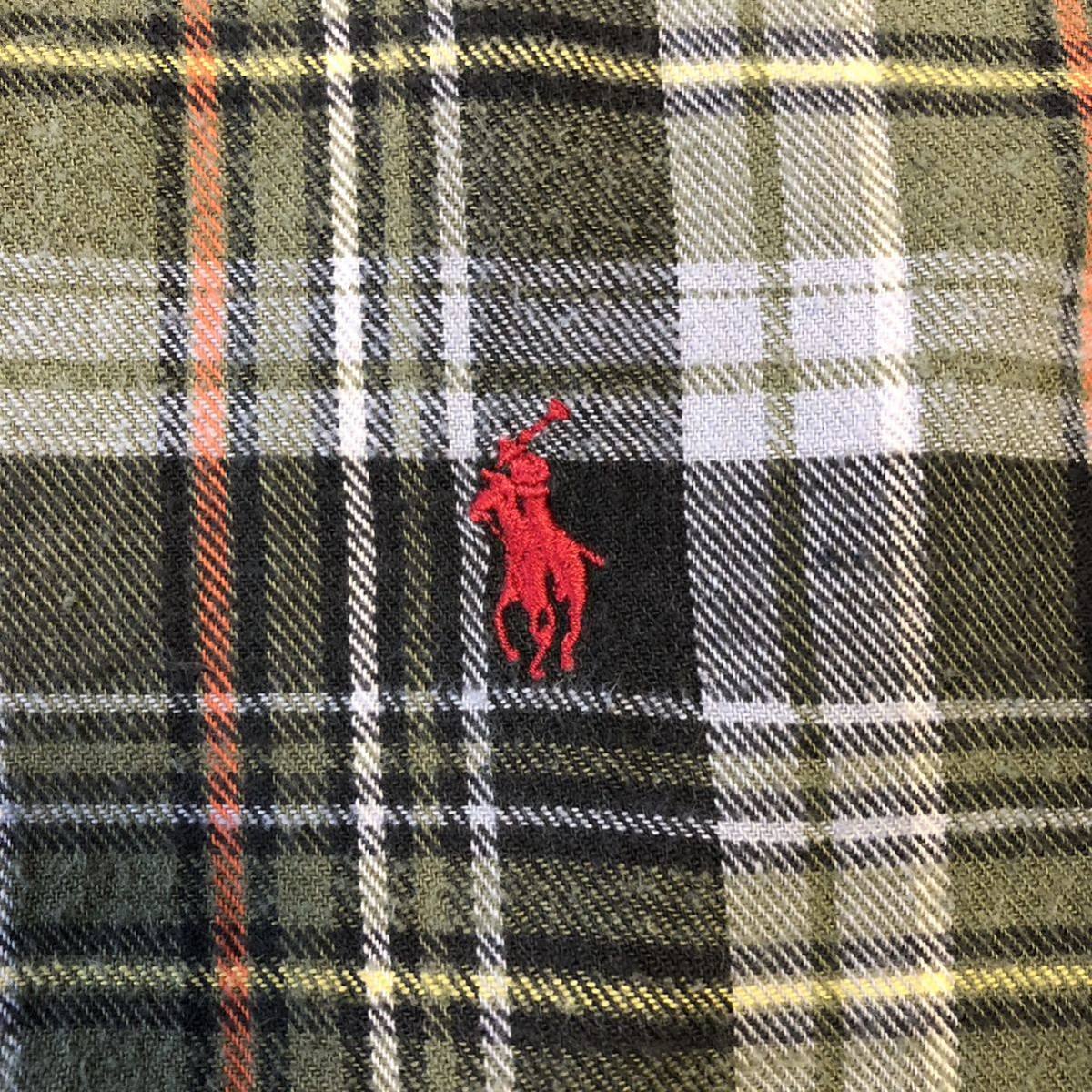 80s 90s POLO COUNTRY Polo Country проверка BD кнопка down рубашка M RALPH LAUREN Ralph Lauren фланель рубашка RRL передний . Polo can 