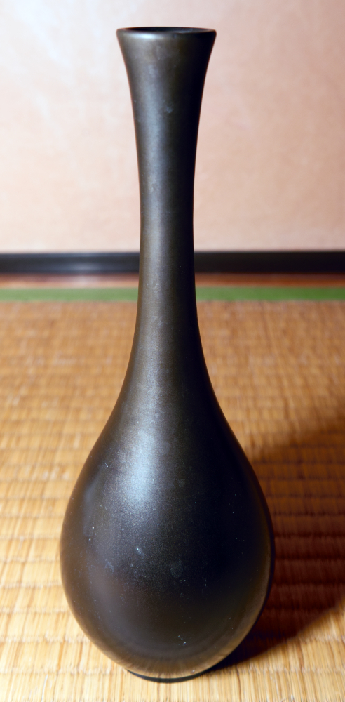 唐銅 鶴首花入 一ノ瀬宗辰 茶道具 | noonanwaste.com