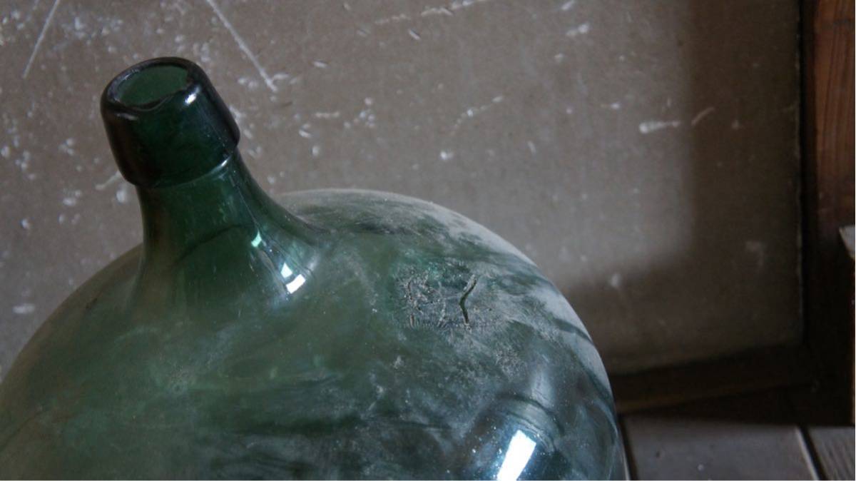 ガラス瓶 古道具 アンティーク 昭和レトロ ビンテージガラスボトル デミジョンボトル ②_画像2