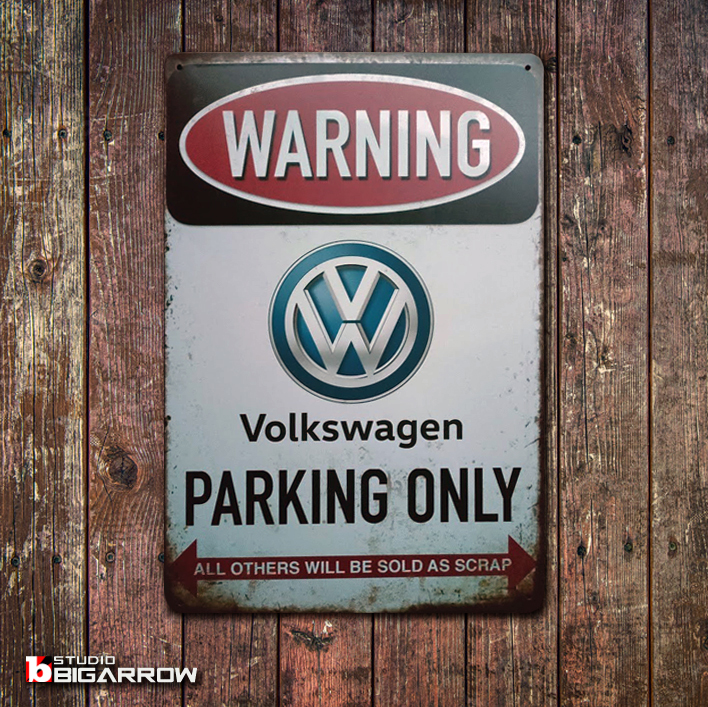 ブリキ看板 20×30㎝ Volkswagen フォルクスワーゲン ガレージ スチール アンティーク アメリカンインテリア 世田谷ベース 新品 