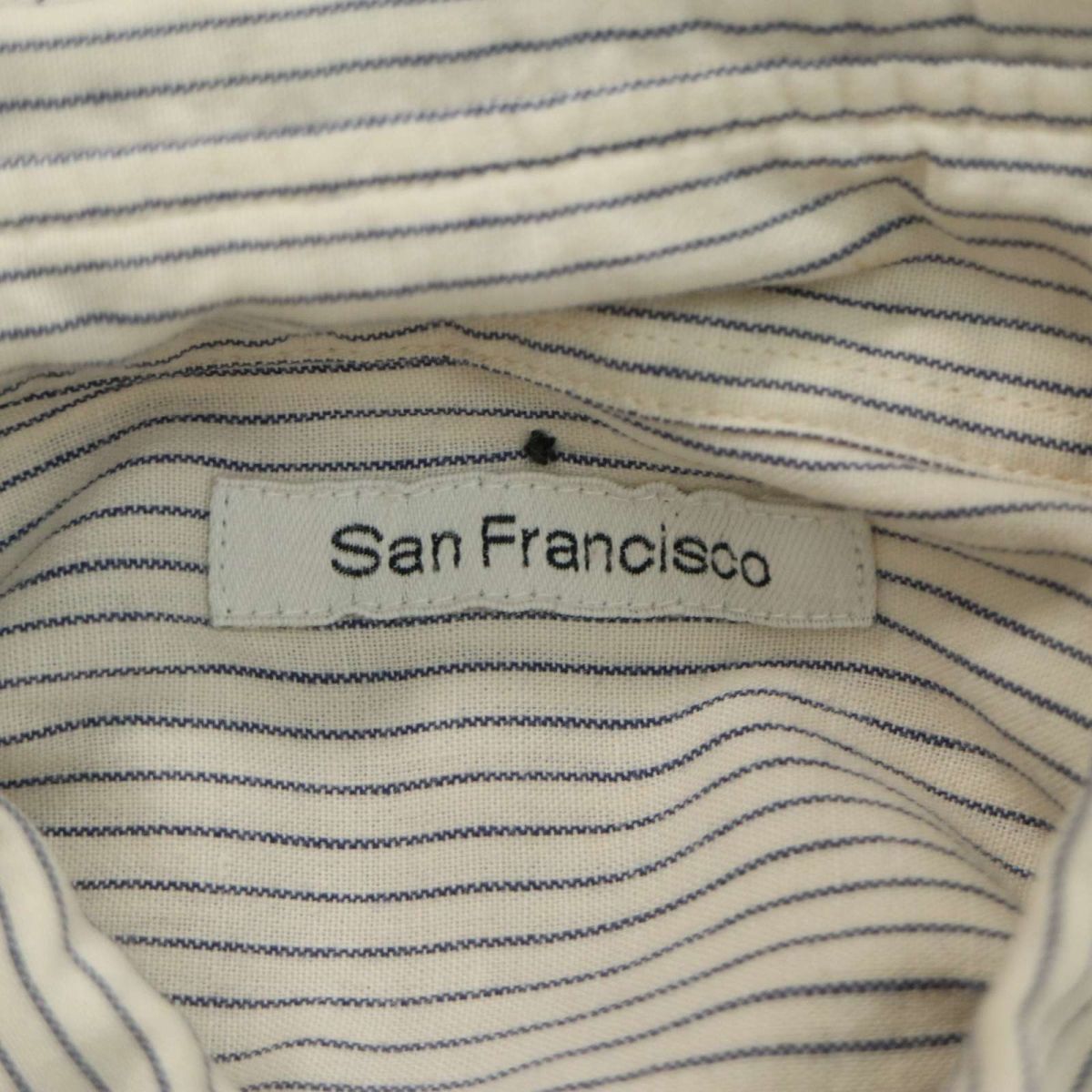 San Francisco サンフランシスコ ハリラン 通年 ストライプ★ 長袖 ボタンダウン シャツ Sz.S　メンズ 日本製　A3T04371_4#C_画像5