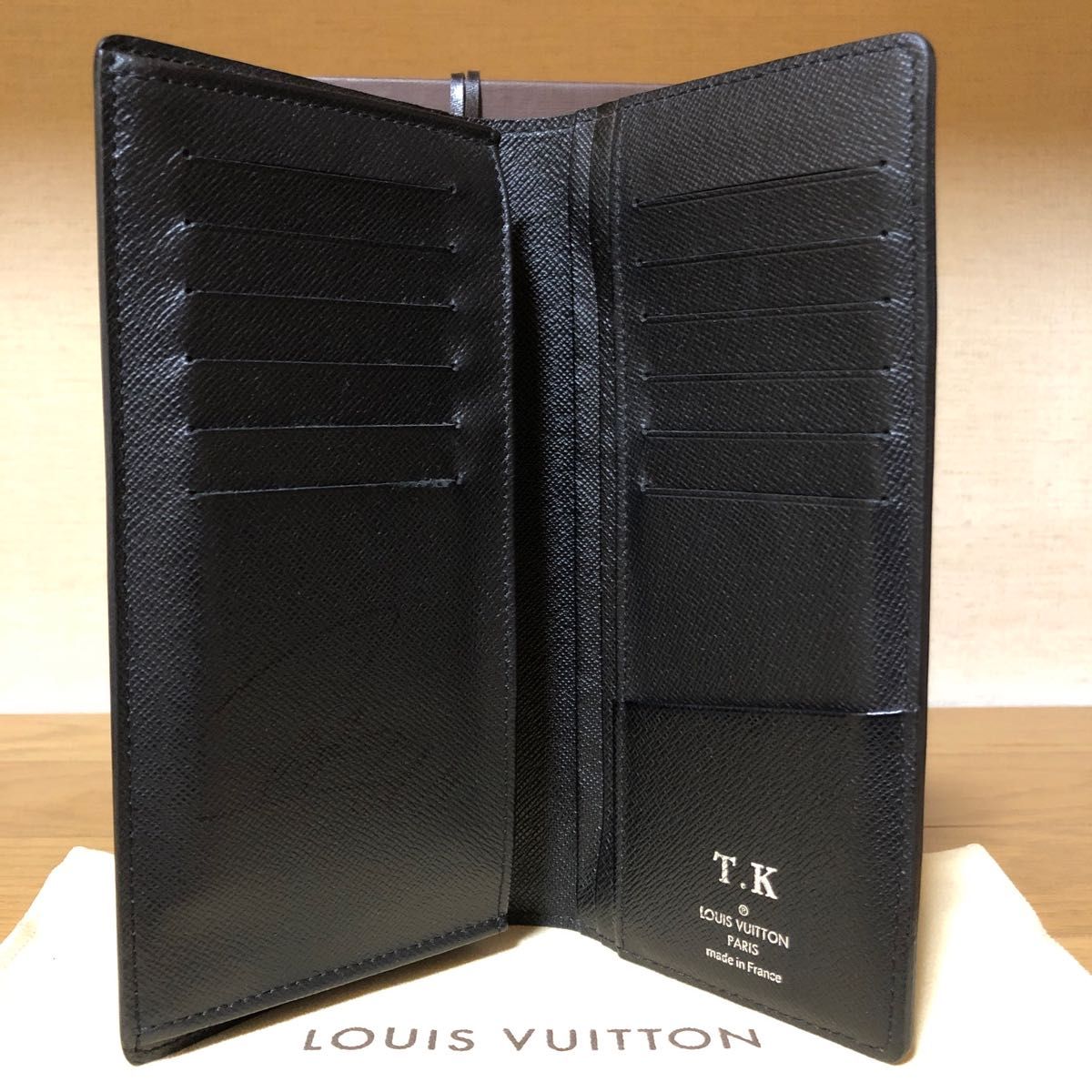 木梨憲武 直接サイン入り ルイヴィトン ポルトフォイユ ブラザ ダミエ グラフィット 長財布 LOUIS VUITTON 財布