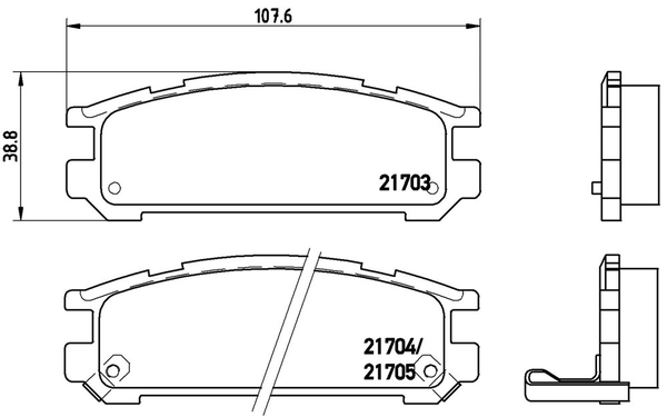 ブレンボ ブラックパッド リア左右セット ブレーキパッド レガシィセダン/レガシィB4 BC2/BC3 P78 005 brembo BLACK PAD ブレーキパット_画像4