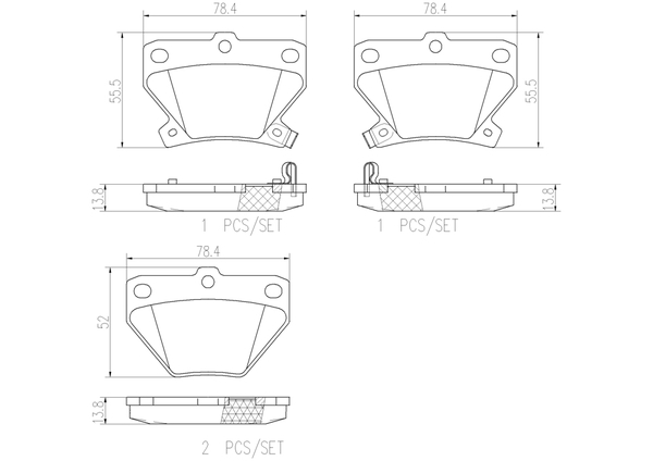 ブレンボ セラミックパッド リア左右セット ブレーキパッド イスト NCP61 P83 052N brembo CERAMIC PAD ブレーキパット_画像4