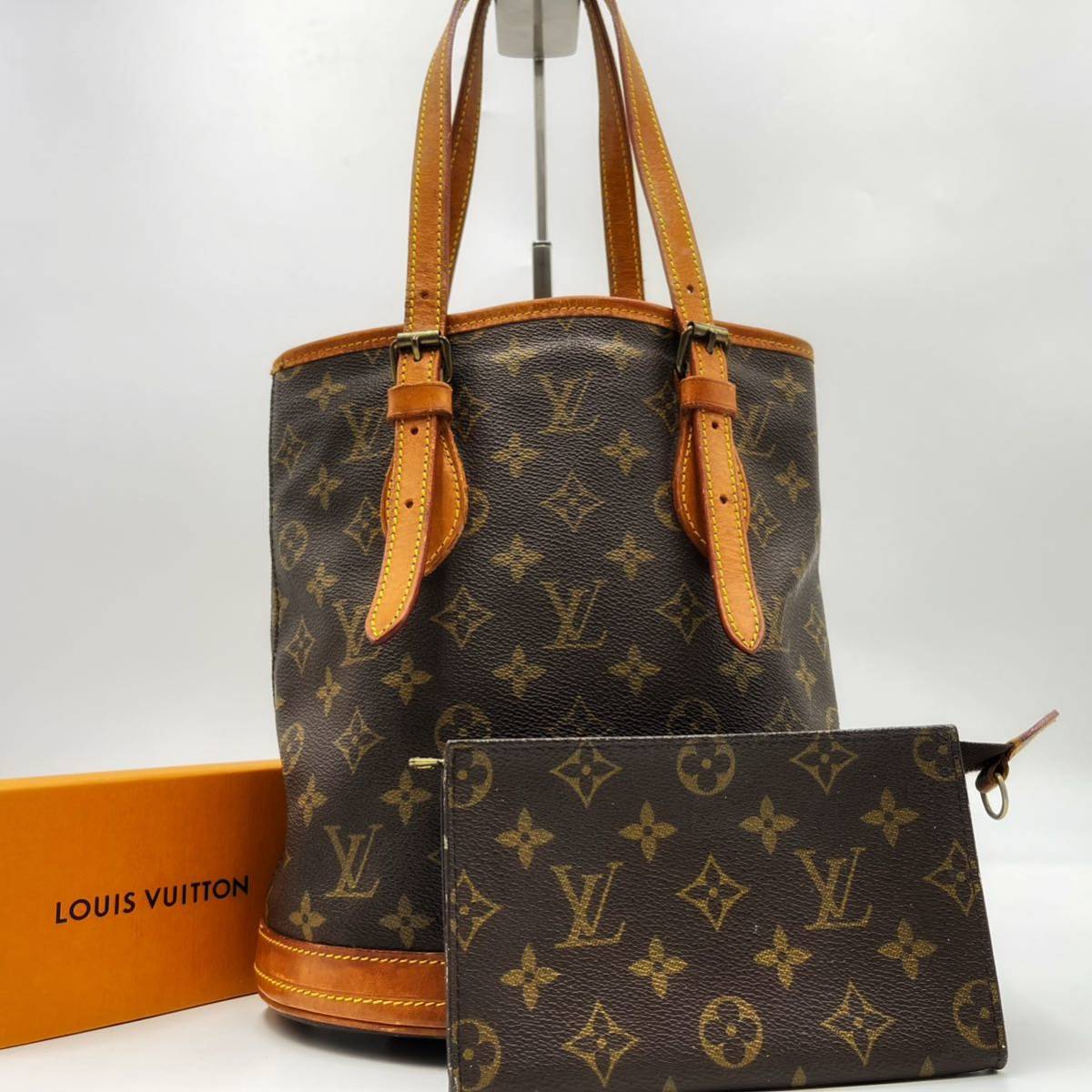 定価18万 LOUIS VUITTON バケットPM M42238 ポーチ付き トートバッグ