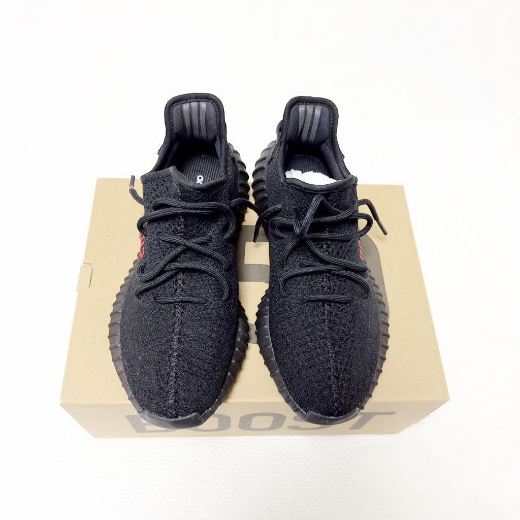 【美品】1回短時間着用のみ 27.5 adidas YEEZY BOOST 350 V2 CP9652 triple black bred 黒 赤 アディダス イージー ブースト350_画像1