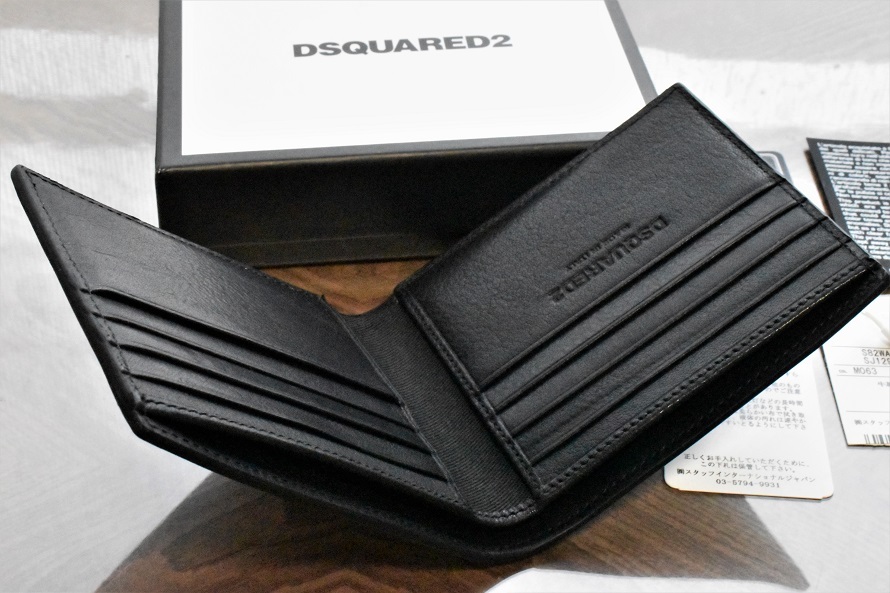 DSQUARED2 ディースクエアード ICON leather Bi-fold wallet コインレス スムースレザー 二つ折り 財布 未使用の画像5