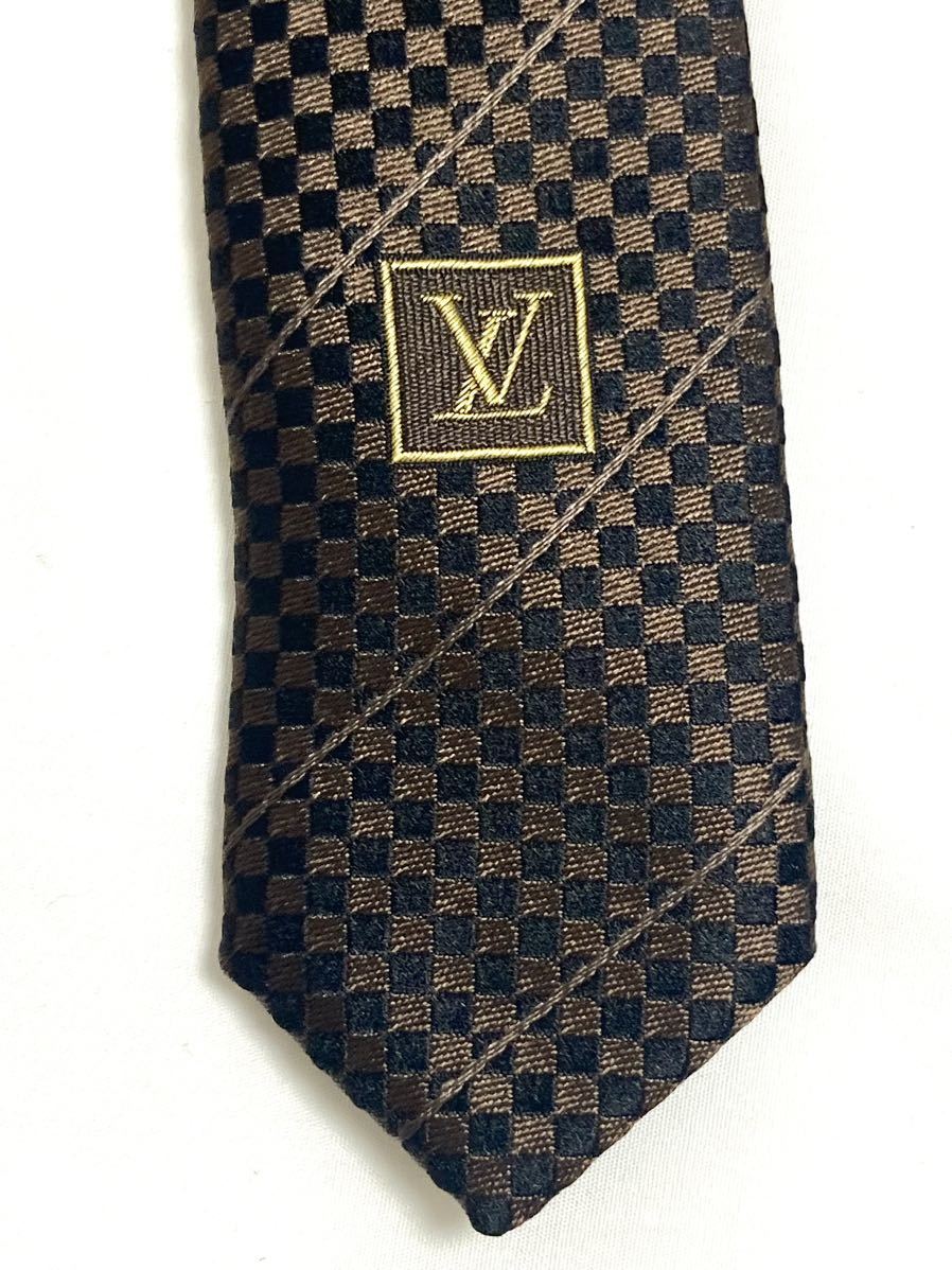 ルイヴィトン LOUIS VUITTON ネクタイ プティダミエ 総柄 シルク