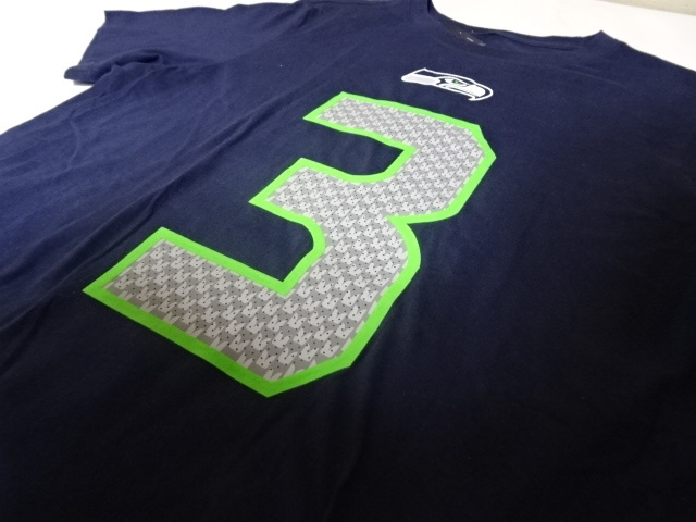 USA購入 ナイキ製 NFLアメフト シアトル シーホークス【Seattle Seahawks】ラッセル ウィルソン【Russell Wilson】No.3 TシャツUS M_画像3