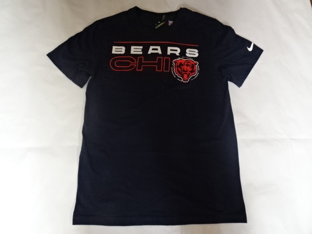 USA購入 ナイキ【Nike】製 NFL アメリカンフットボール シカゴ ベアーズ 【Chicago Bears】ロゴプリントTシャツ US Sサイズ ネイビー_画像1