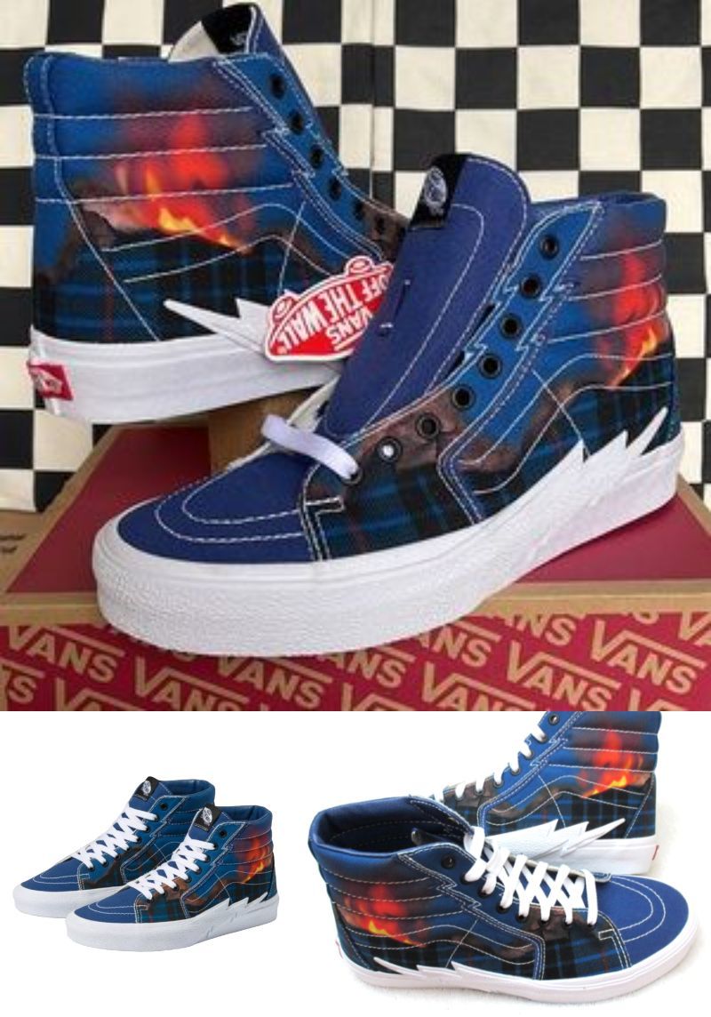 激レア USA限定 バンズ Vans SK8-Hi Bolt【Big Reveal Classic Navy】キャンバス素材 US 6.5インチ 24.5㌢ 新品未使用_画像1