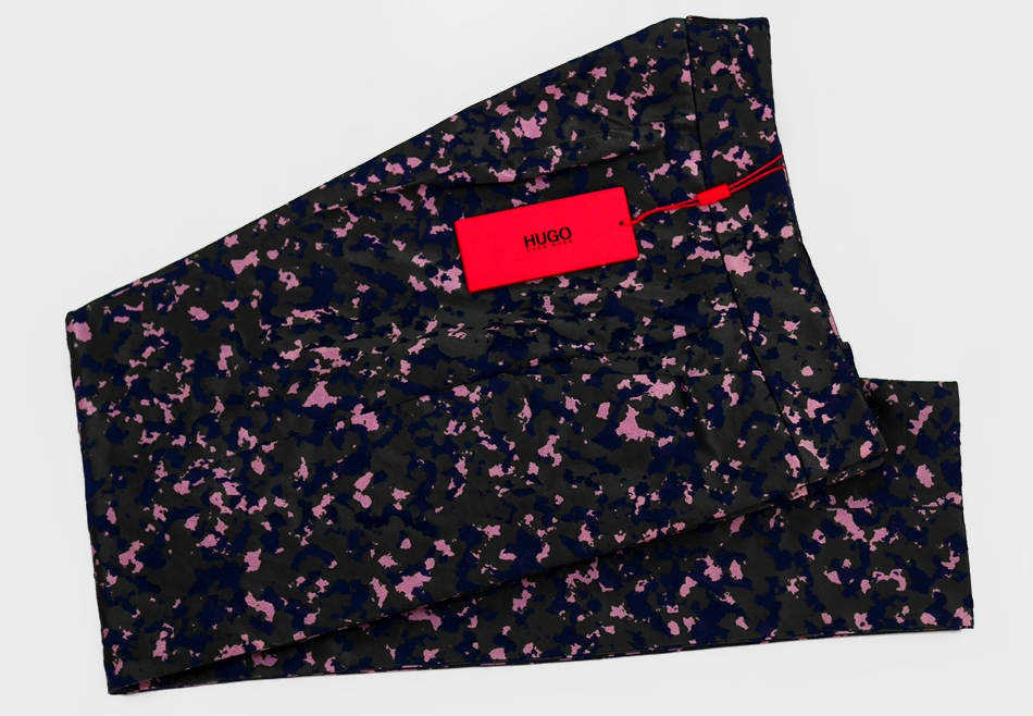  новый товар 48,000 иен HUGO BOSS укороченные брюки слаксы женский S~M размер 34 36 талия 68 cm костюм 38 камуфляж W27 офис W26 стрейч 