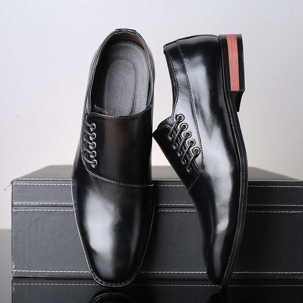 新作 メンズ ビジネスシューズ カジュアルシューズ 革靴 紳士靴 フォーマル 大きいサイズあり ブラック 24.5cm~27.5cm_画像5