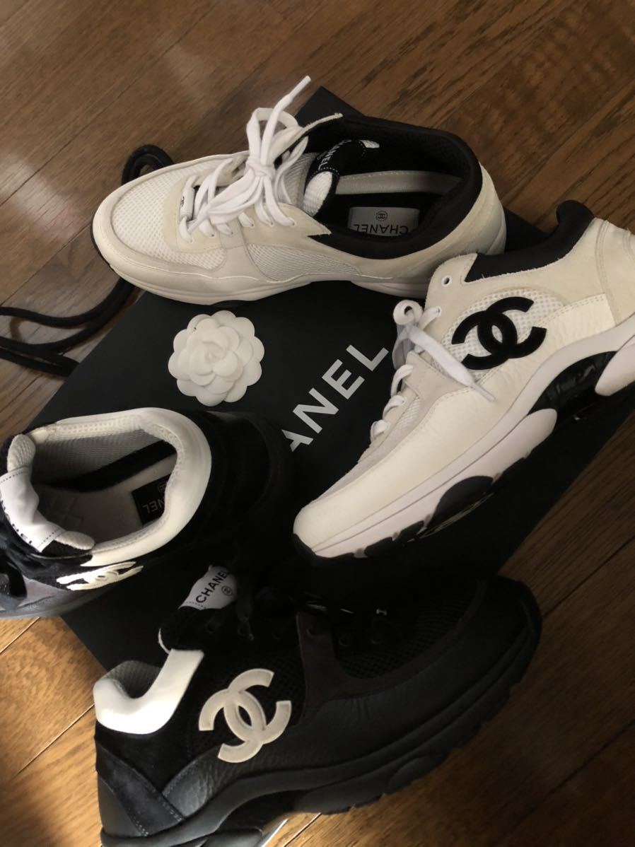 CHANEL スニーカー　異素材ミックス　42 シャネルのスニーカー　メンズ　NIKE型モデル　ブーツ　ロゴ　レディース_画像9