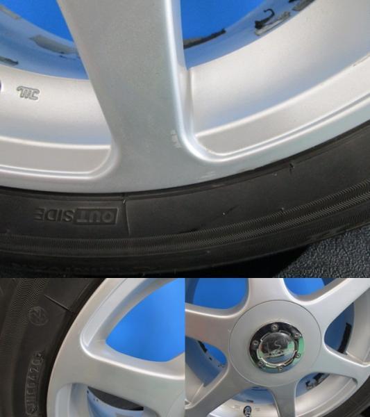 中古 マルチホイール 15インチ 6.5J +48 5H 100 114.3 サマータイヤ ブリジストン プレイズ 195/65R15 2020年製 ４本セット 普通車 ミニバ_画像4