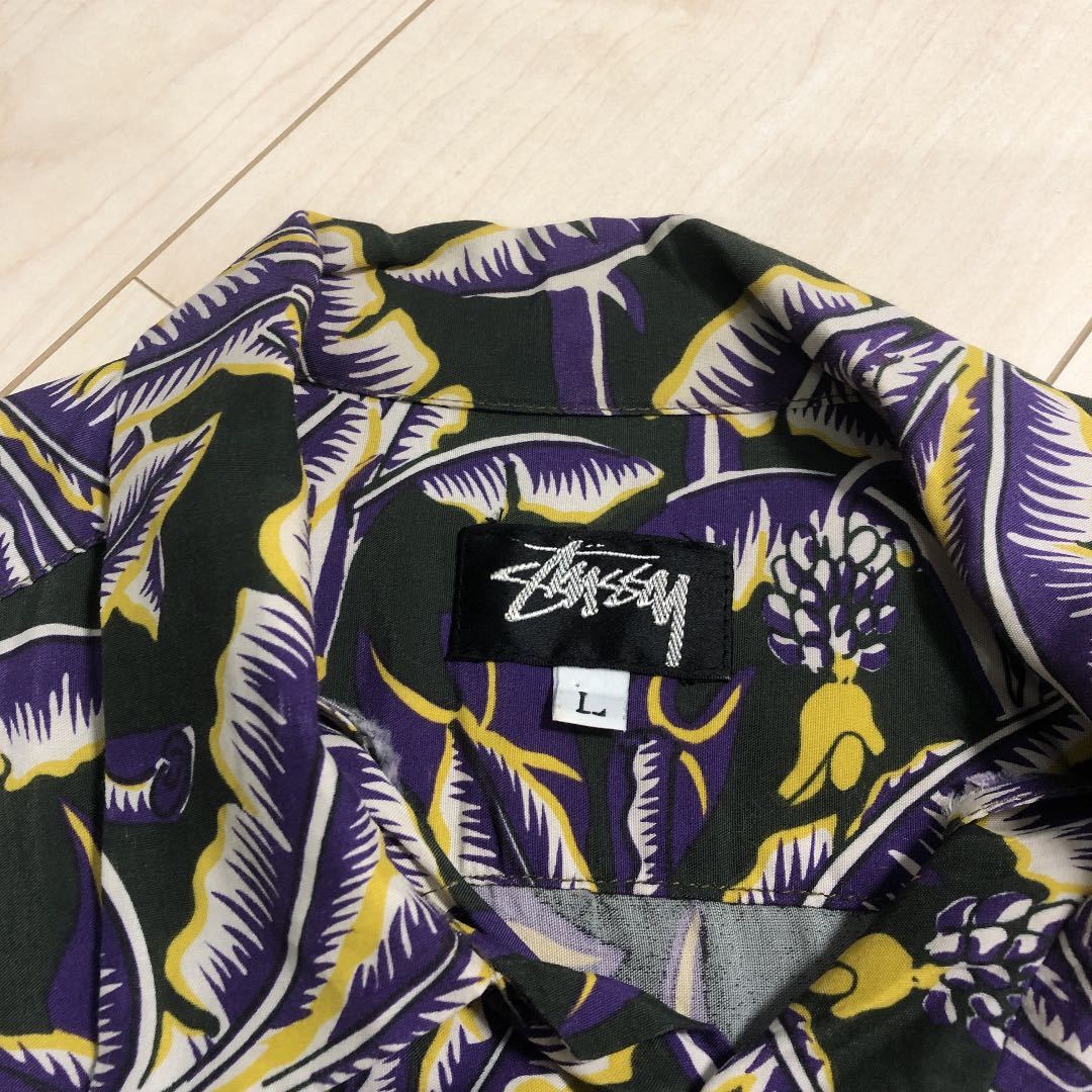 カラー】 80s old stussy アロハシャツ ハワイアンシャツ ビンテージ L