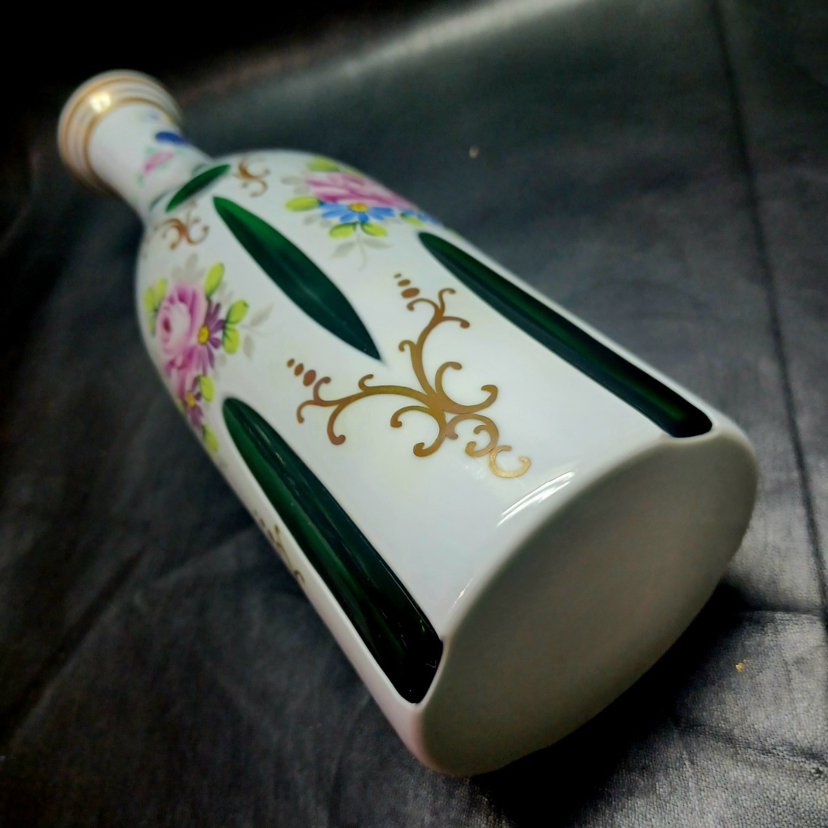 BOHEMIA】☆ボヘミア 金彩 ハイエナメル デキャンタ デカンタ ボトル