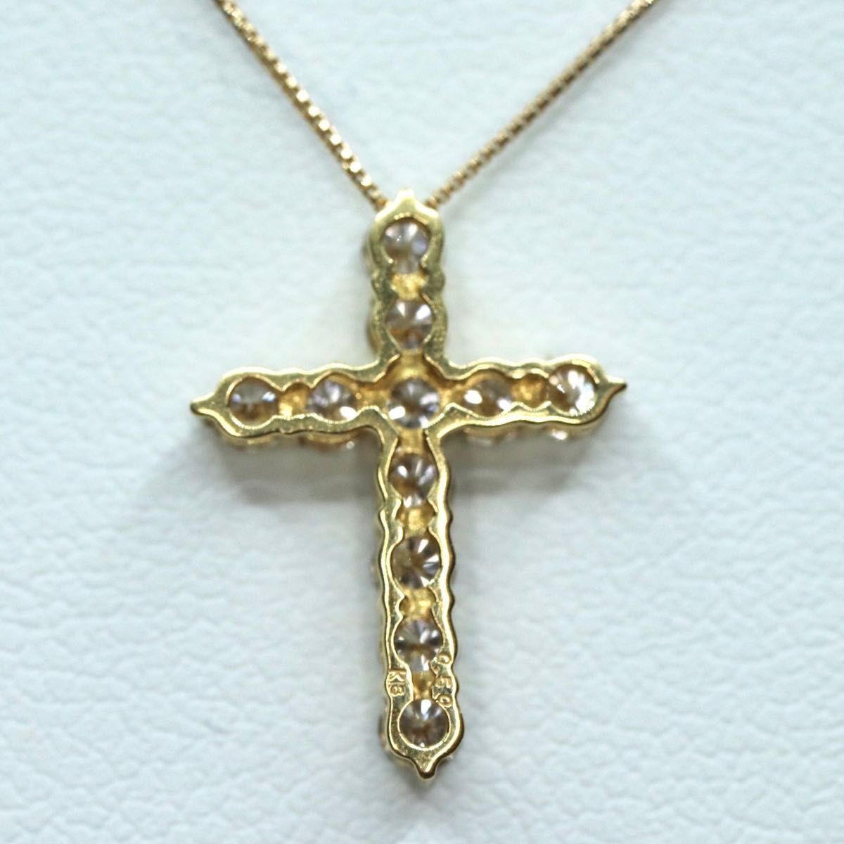 クロスダイヤモンドネックレス 0.50ct 40cm k18 4