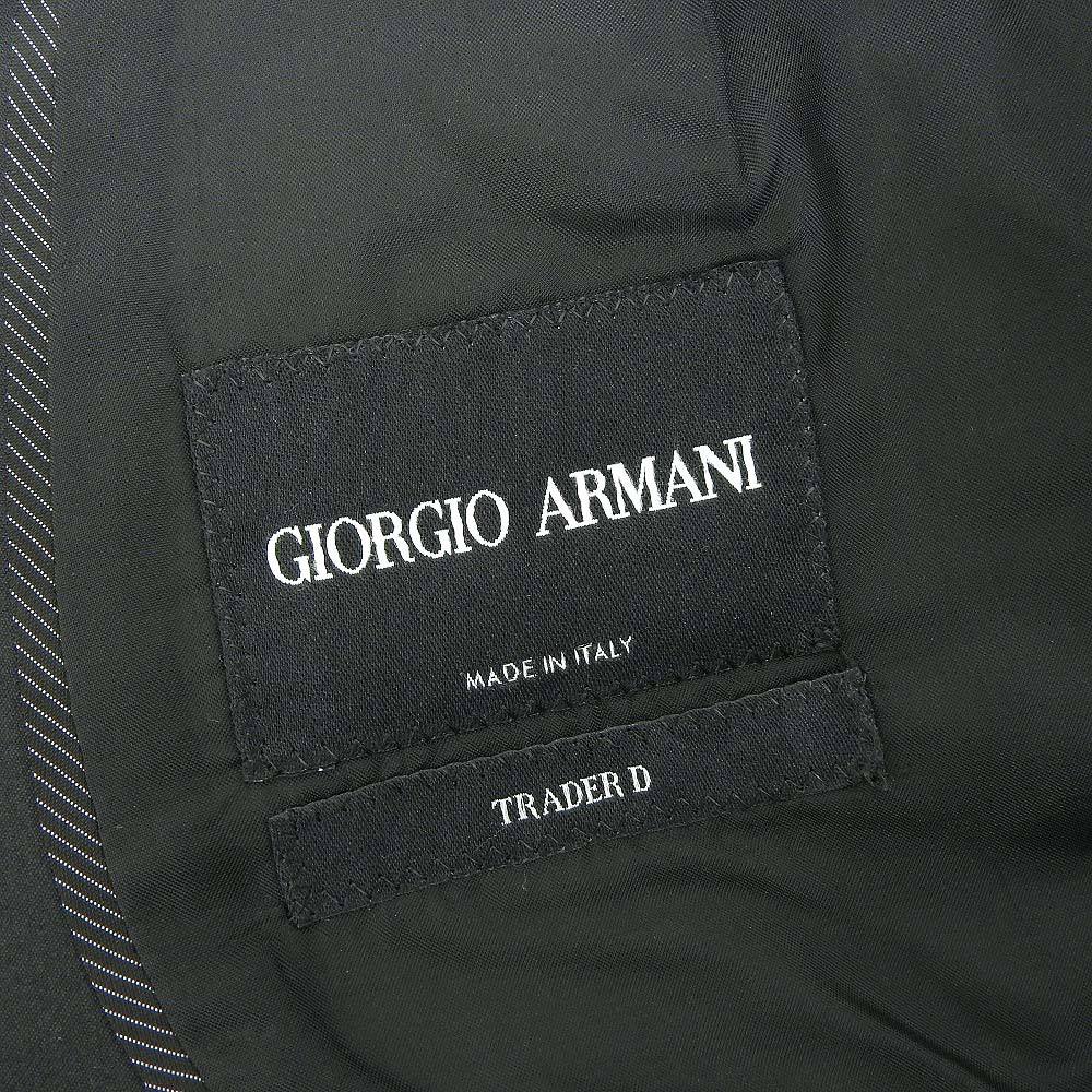 美品 ジョルジオ アルマーニ GIORGIO ARMANI TRADER D シングル スーツ 2つボタン メンズ 54 黒 ブラック 黒タグ 