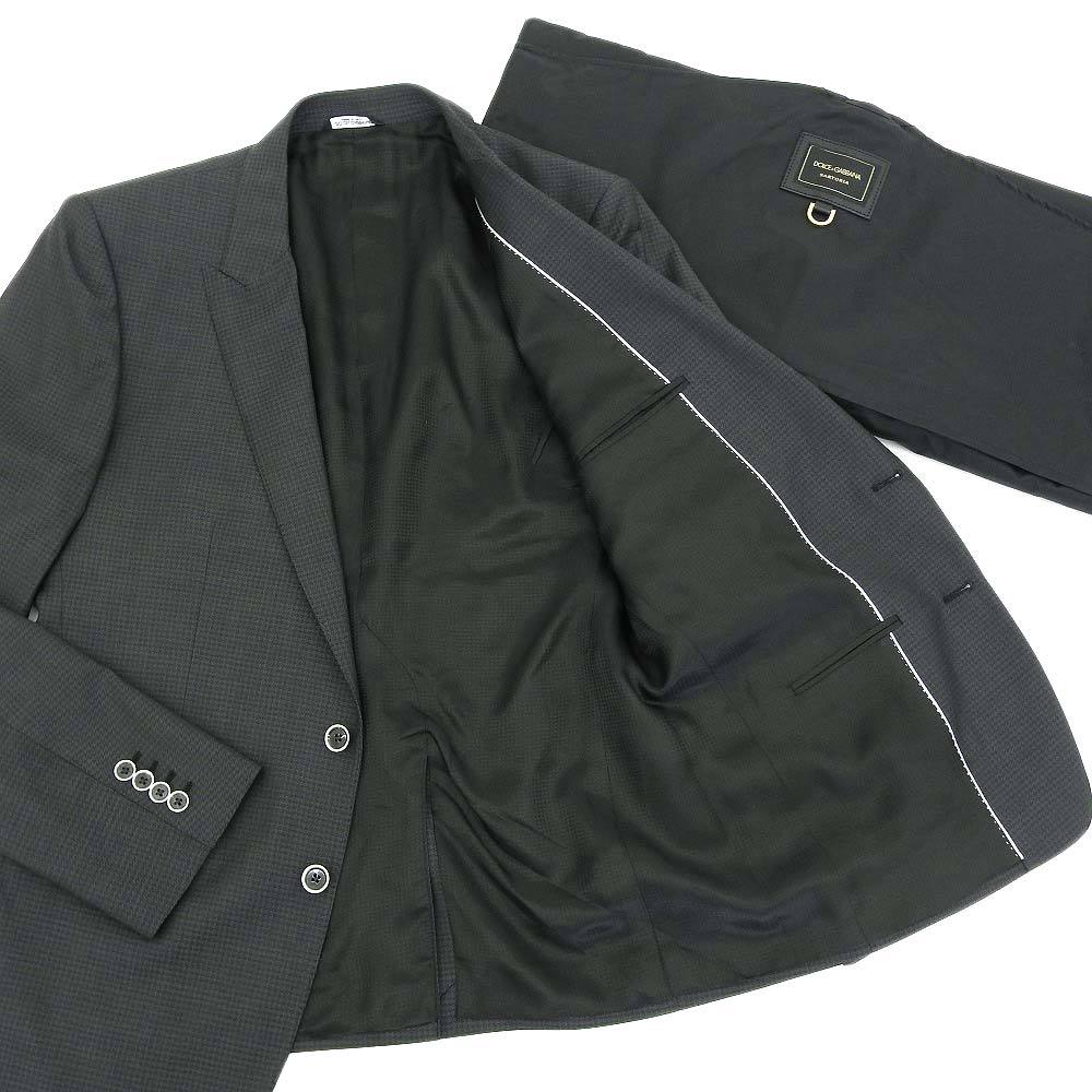 超美品 ドルチェ＆ガッバーナ DOLCE&GABBANA MARTINI シングル スーツ スリーピース 2つボタン メンズ 52 ハウンドトゥース グレー系の画像6
