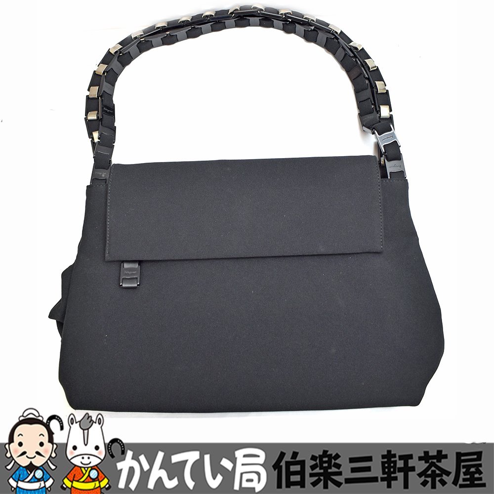 FERRAGAMO【フェラガモ】AU-219660　ヴァラ　トートバッグ　ハンドバッグ　ブラック　レディース【中古】_画像1