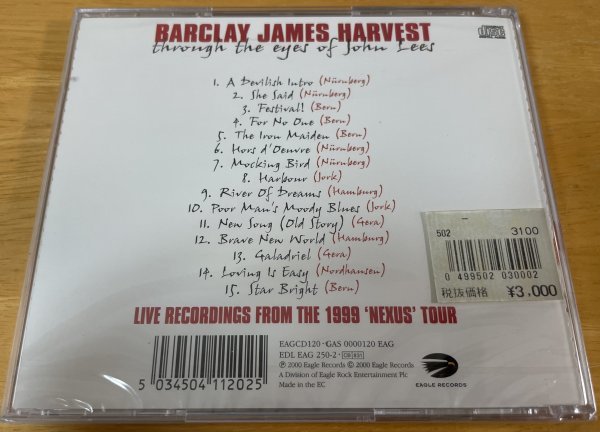 ◎BARCLAY JAMES HARVEST THROUGH THE EYES OF JOHN LEES / Revival (Live 1999)※英国盤CD/未開封・未使用【 EAGLE EAGCD120 】2000年発売_画像2