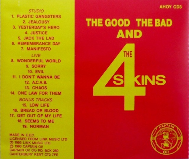* used CD THE 4SKINS/THE GOOD THE BAD&THE 4SKINS 1982 year work 1st+ bonus truck compilation LAST RESORT BLITZ COCKNEY REJECTS SHAM69