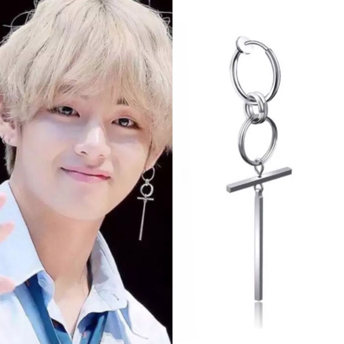 ピアス穴不要】BTS テテ 着用モデル フープ イヤリング フェイクピアス