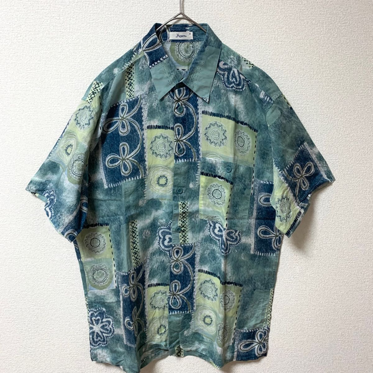 Moare 古着 半袖シャツ 柄シャツ アート柄 ヴィンテージ レトロ 総柄