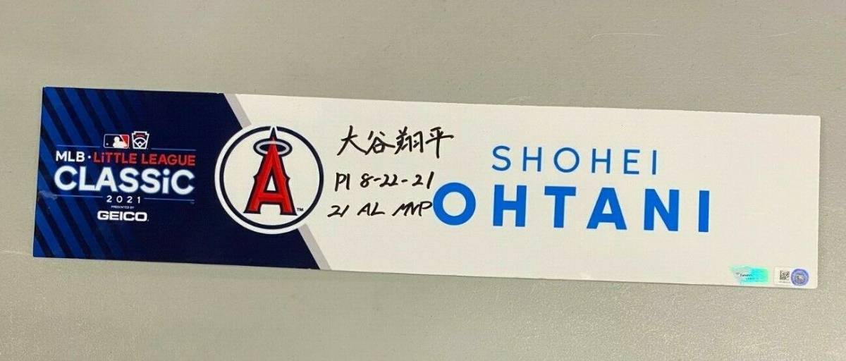  large . sho flat Chinese character autograph autograph + great number in sk entering actual use 2021 LITTLE LEAGUE name .KANJI AUTO nameplate FANATICS+MLB proof!WBC version 1555 ten thousand jpy successful bid!