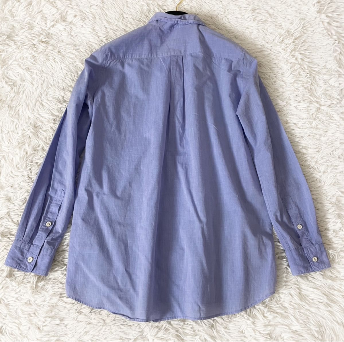 Deuxieme Classe ドゥーズィエムクラス ワイヤー襟 コットン 長袖 シャツ ブラウス 日本製 ブルー フリーサイズ