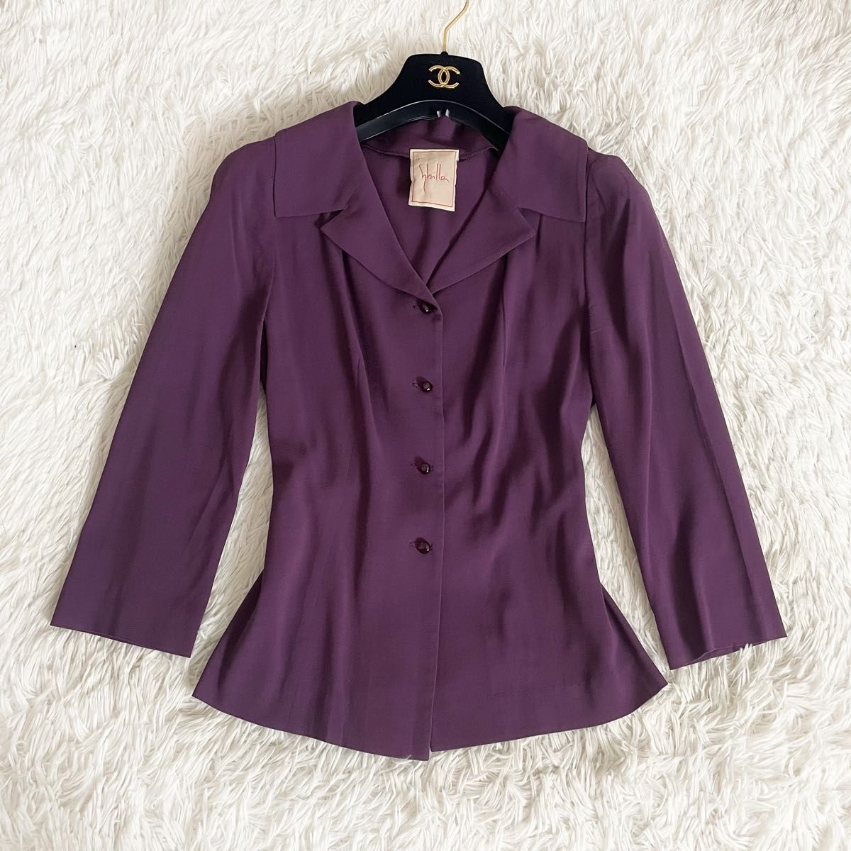 Sybilla シビラ ジャケット ワンピーススーツ セットアップ パープル 紫 ロング フォーマル  スカートスーツ セレモニー