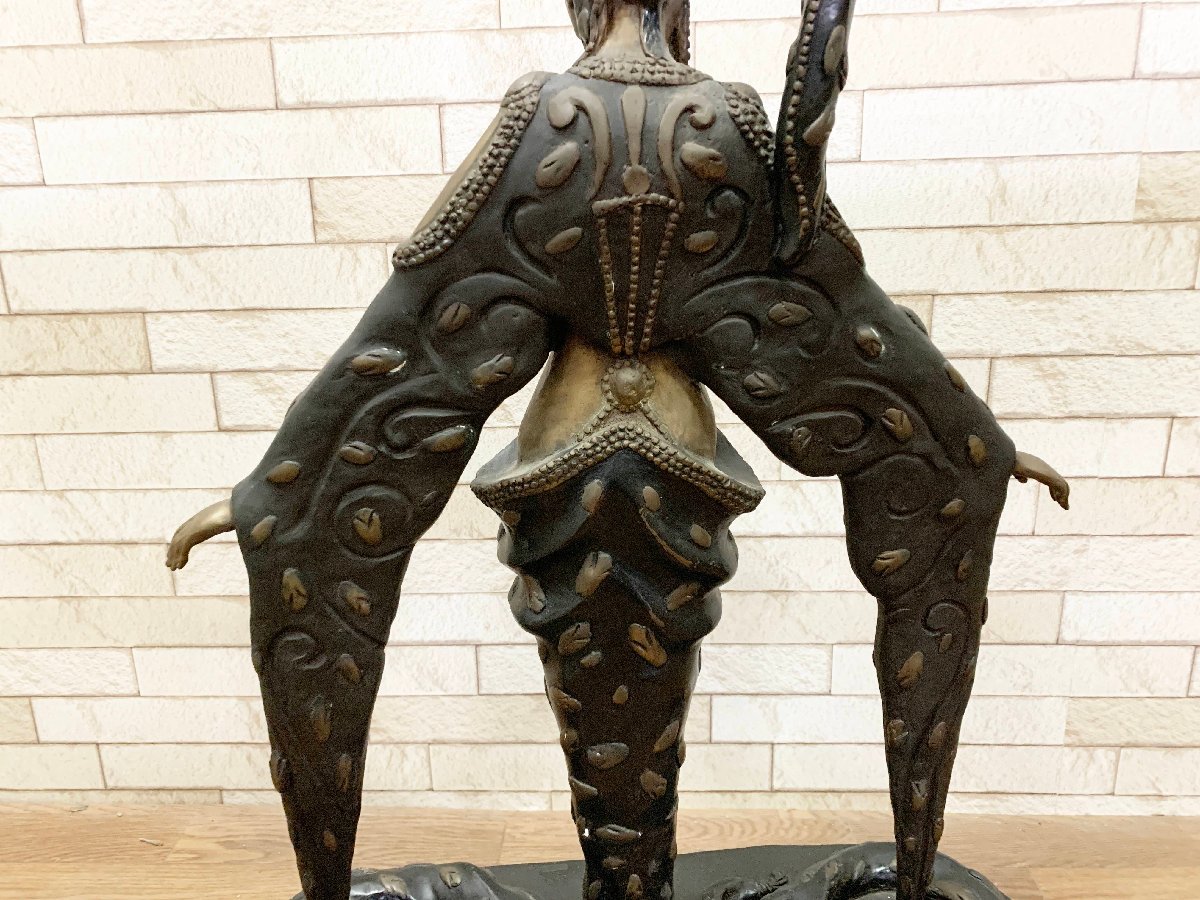 アールヌーボー/彫刻大型ブロンズ像 オブジェ アンティーク インテリア置物 コレクション ポージング 高さ88.5㎝_画像9